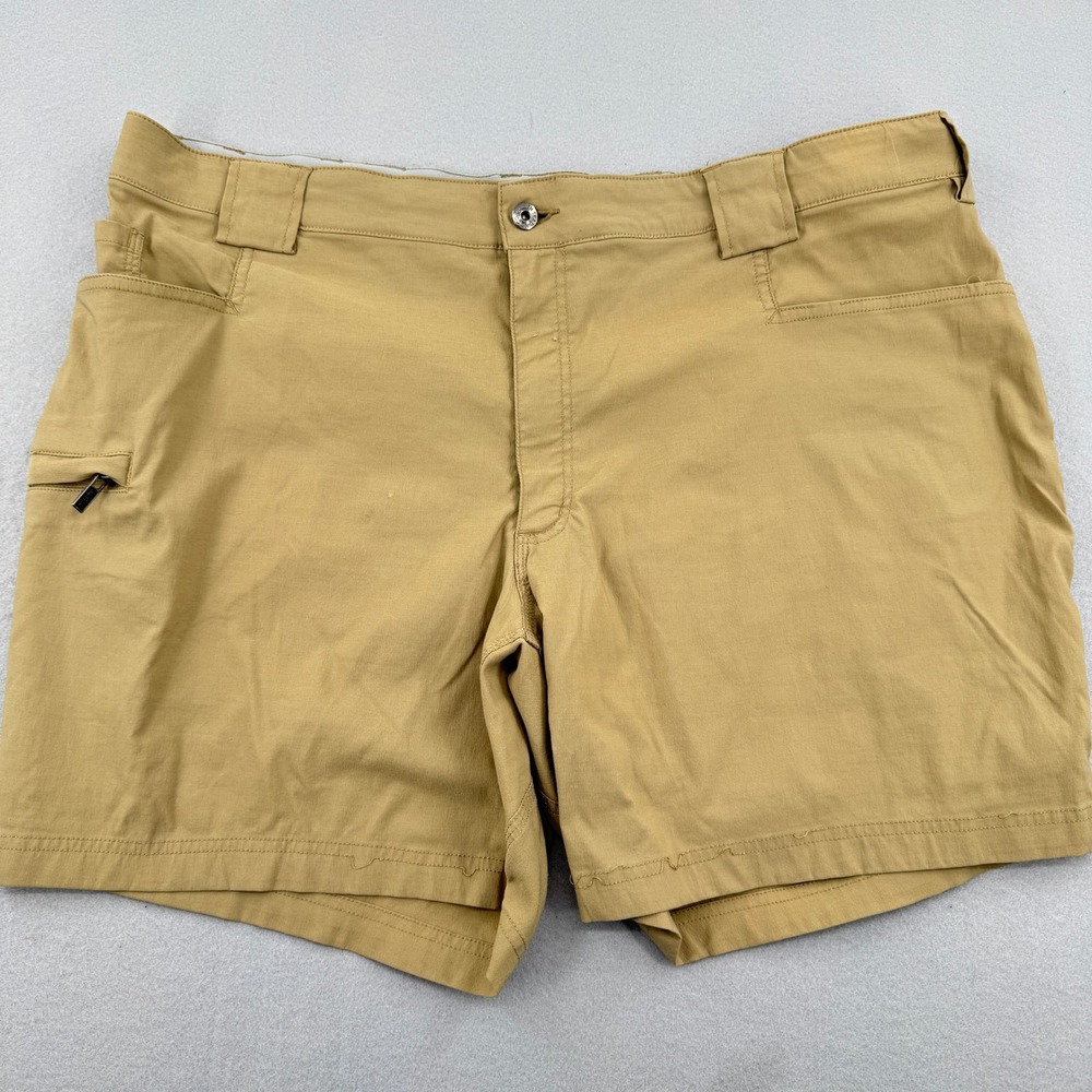 Duluth Trading Co Flex Dry On The Fly Cargo Shorts Mens 44 Tan Hiking Utility